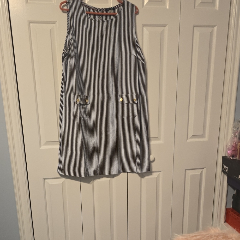 Tommy Hilfiger Blue and White Striped Dress